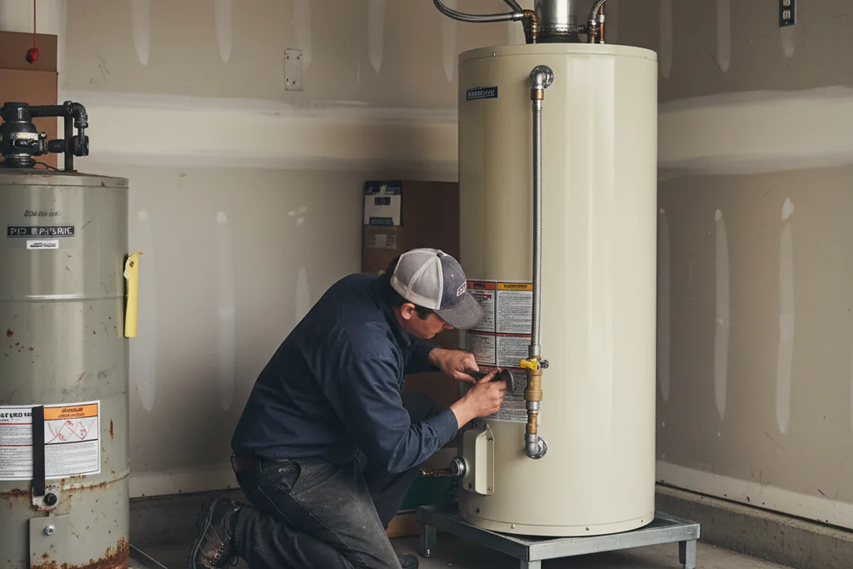 Water heater and shutoff valve replacement in Harpster