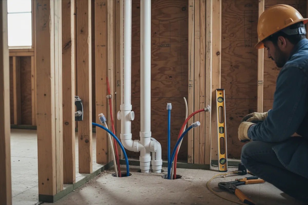 Drain and supply rough-in during Garbage Disposal Repair in Harpster