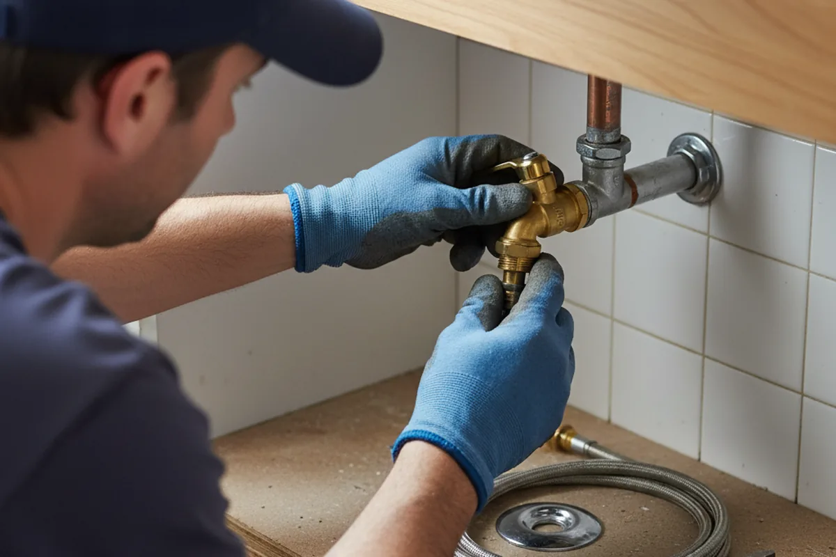 Shutoff valve and fitting work during Faucet and Fixture Repair in Harpster